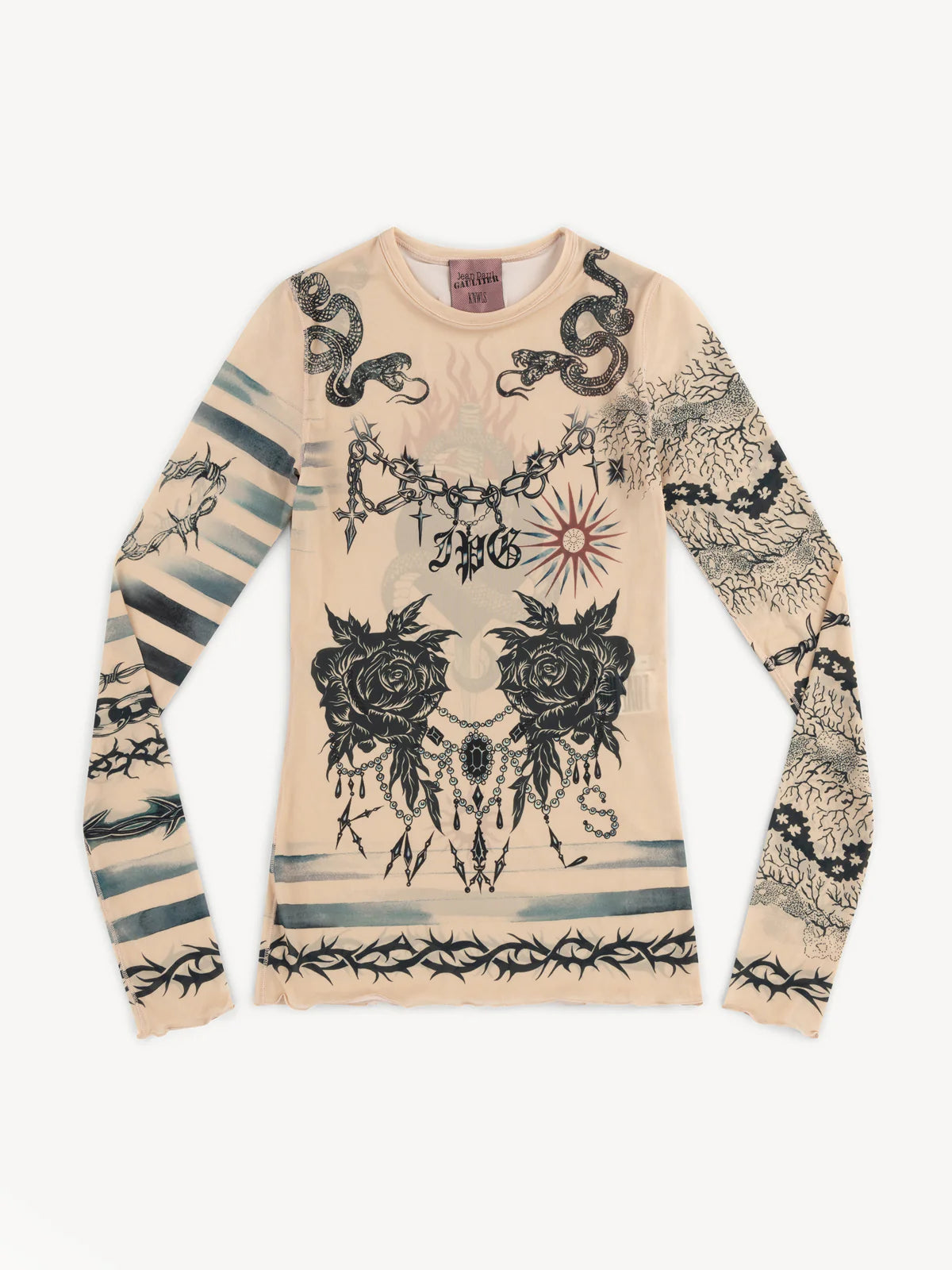 JPG X KNWLS TROMPE-L'OEIL TATTOO TOP