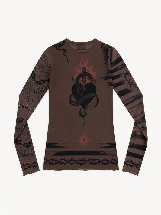 JPG X KNWLS TROMPE-L'OEIL TATTOO TOP DARK