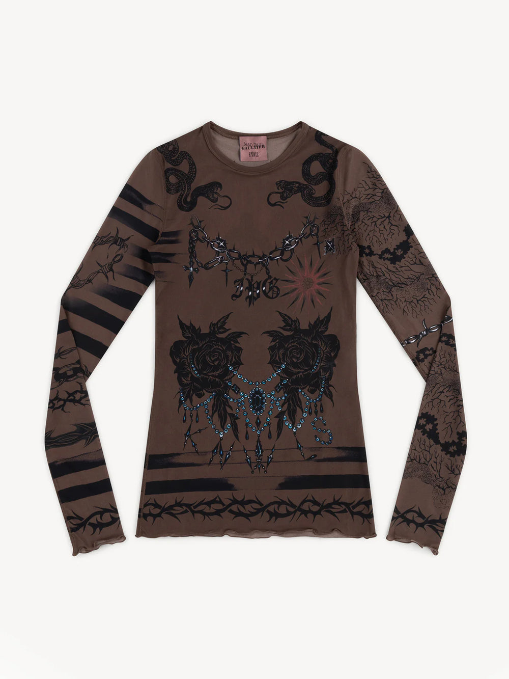 JPG X KNWLS TROMPE-L'OEIL TATTOO TOP DARK
