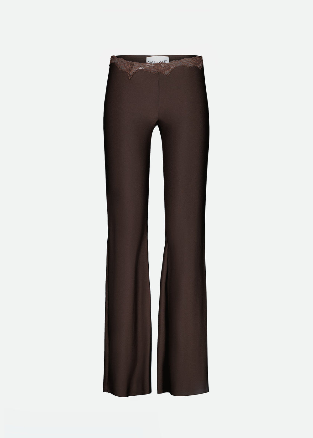 SIGNATURE JERSEY LEGGINGS CHOCOLATE WITH LACE WAISTBAND - 2 LEFT
