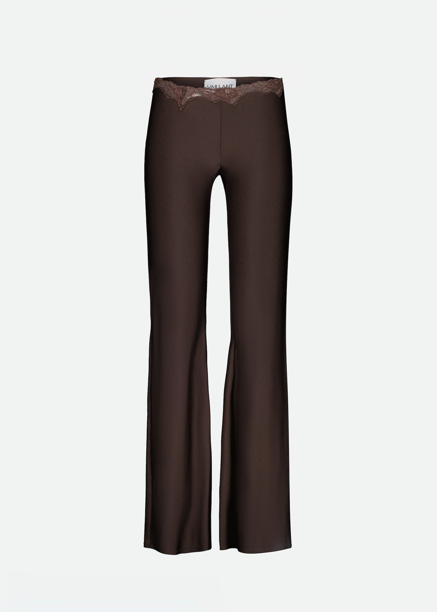 SIGNATURE JERSEY LEGGINGS CHOCOLATE WITH LACE WAISTBAND - 2 LEFT