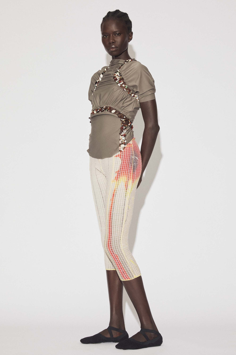 Recycled Poly Beaded High Neck Top