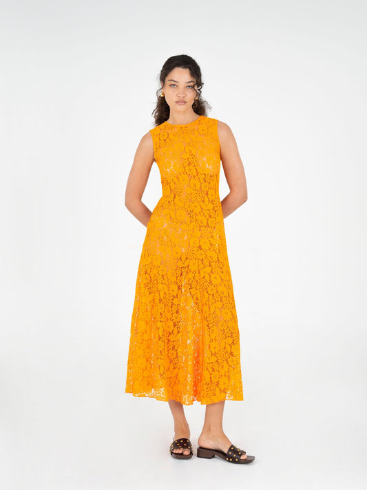 Loki Orange Lace Dress vestidos