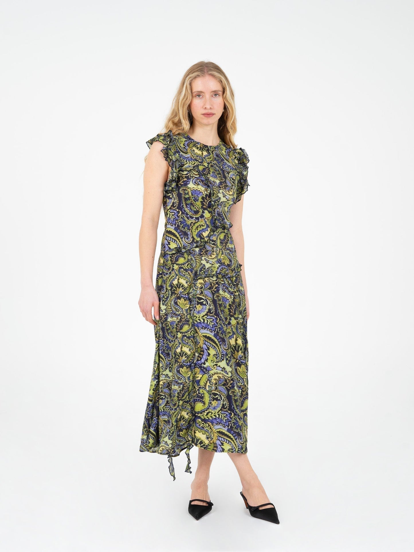 Love Spell Green Floral Print Dress vestidos