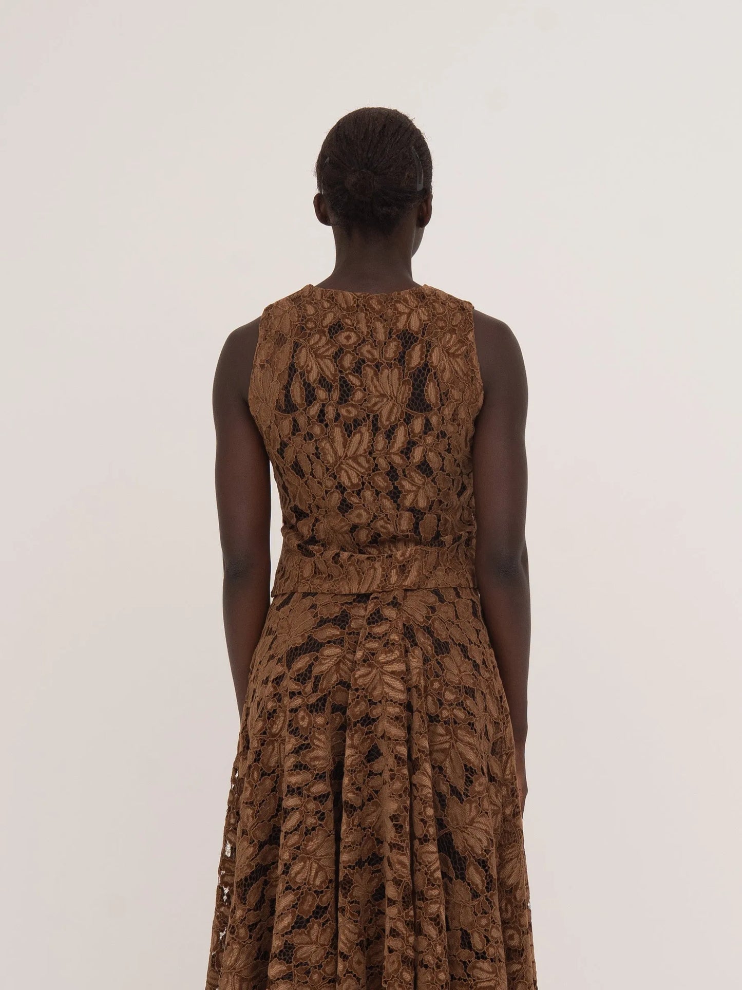 Lovers Brown Velvet Lace Occasion Top top