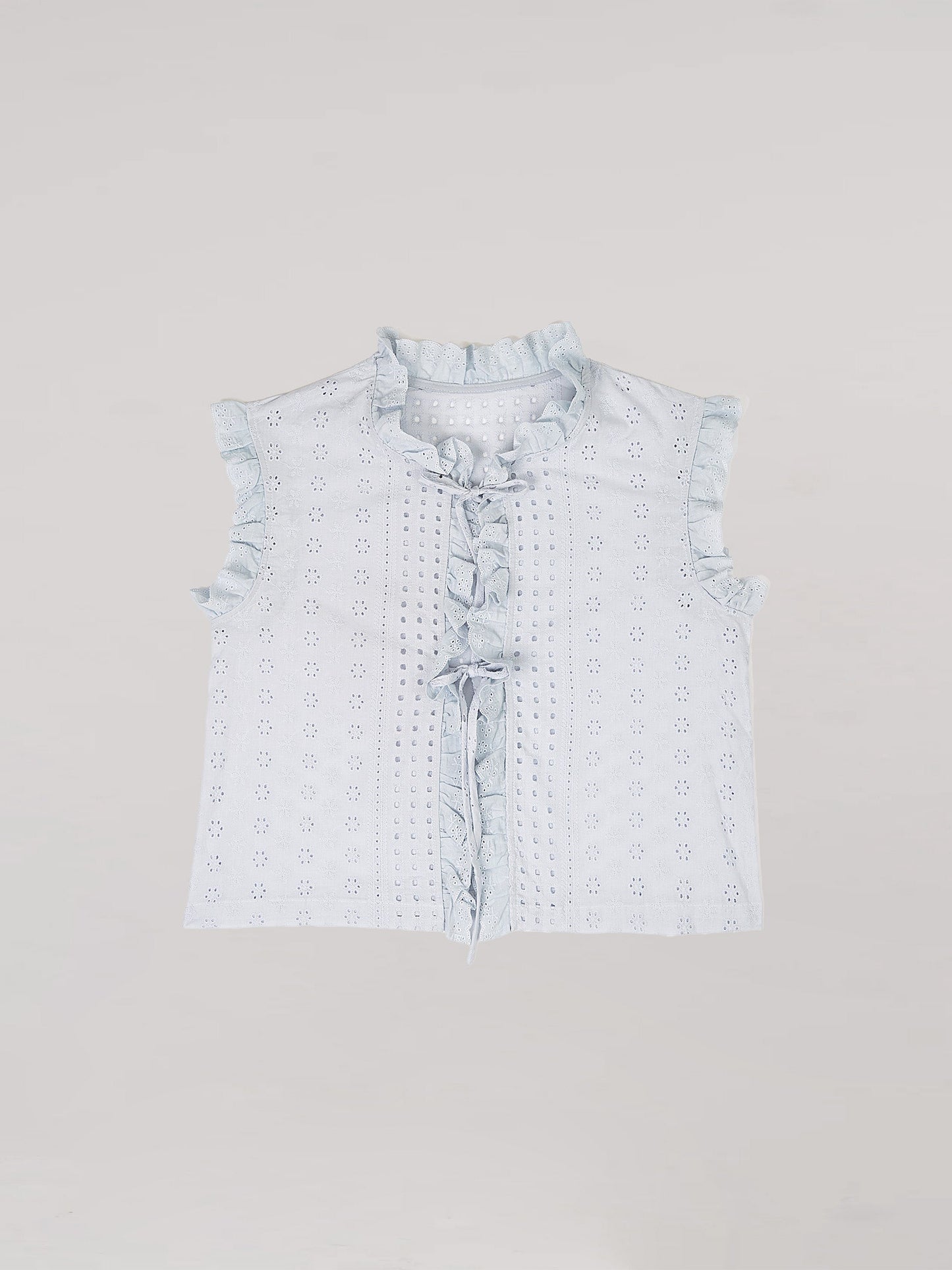 Lumora Blue Broderie Vest top