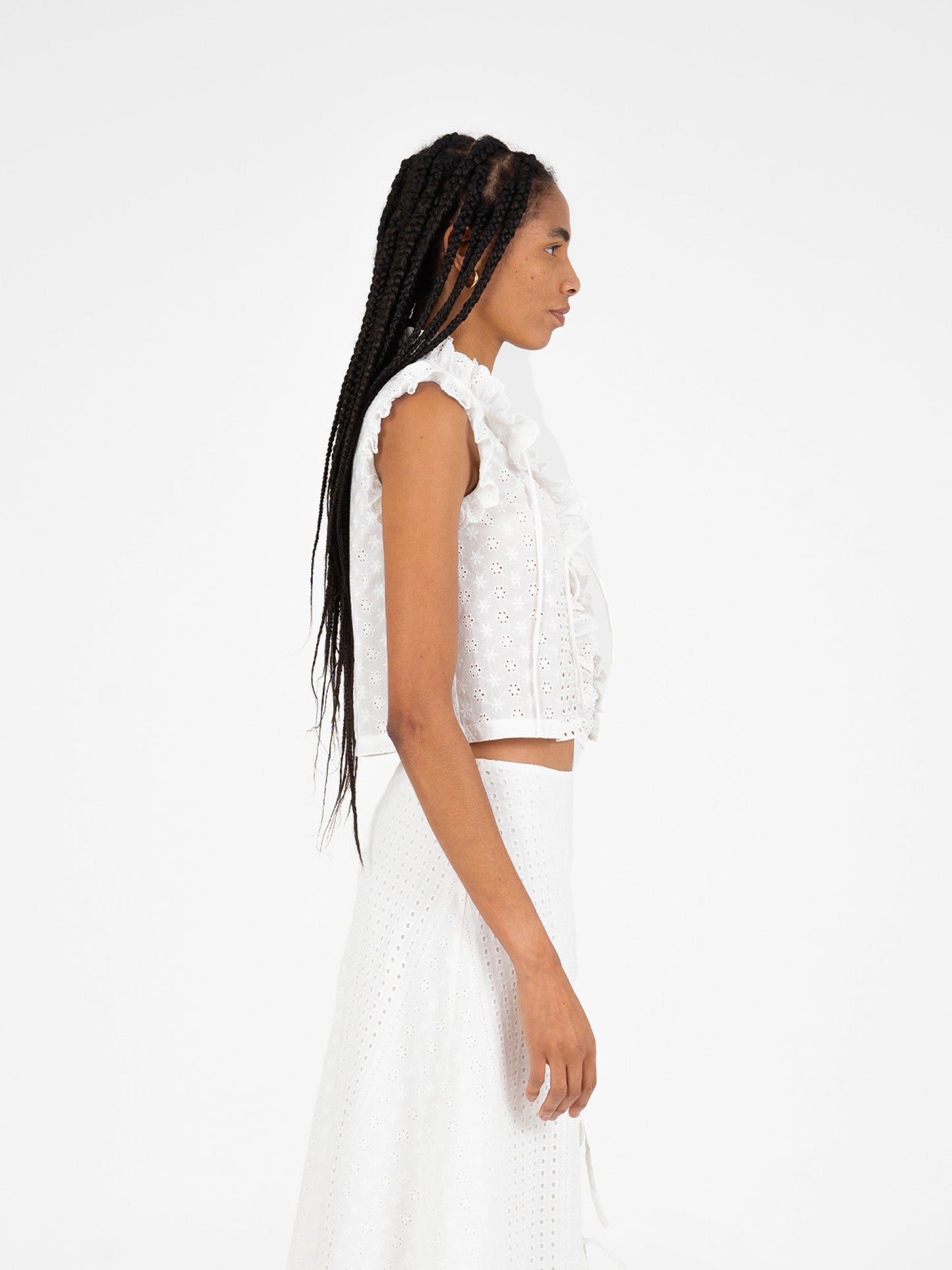 Lumora White Broderie Vest top