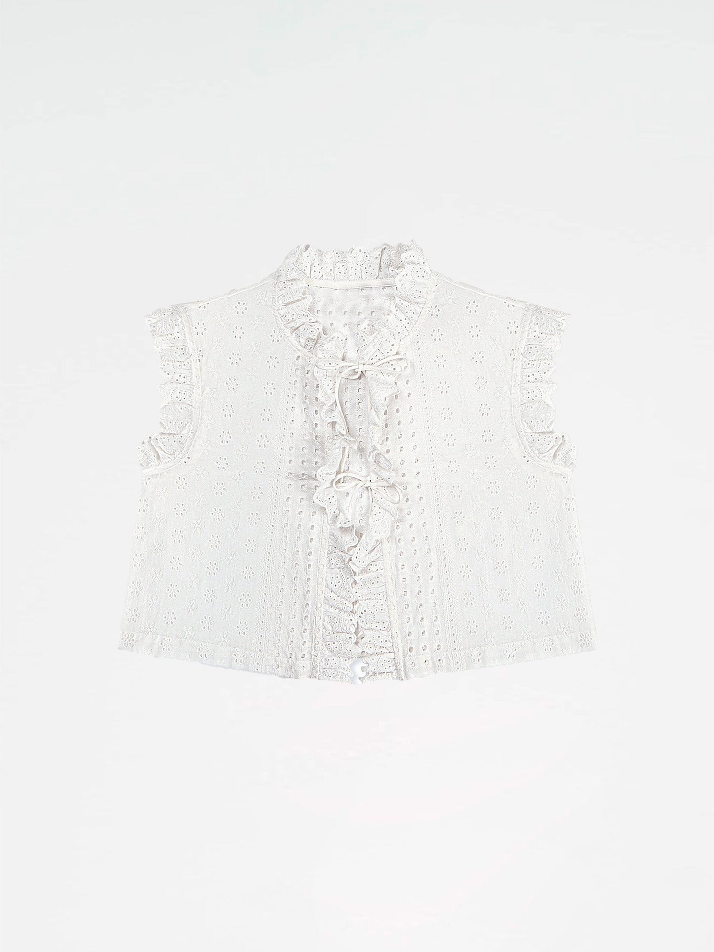 Lumora White Broderie Vest top
