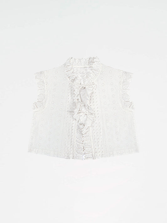 Lumora White Broderie Vest top