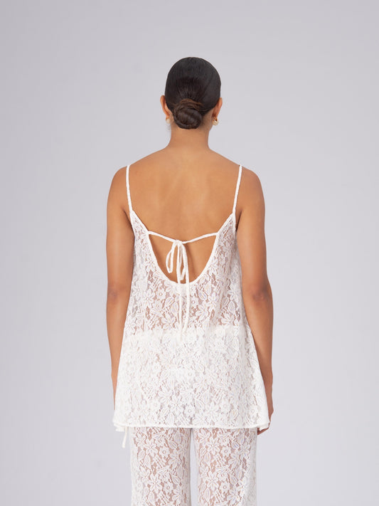 Luna White Lace Top top