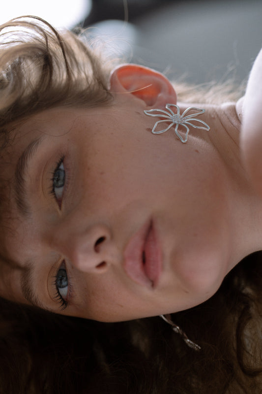 Gumamela Earrings Silver