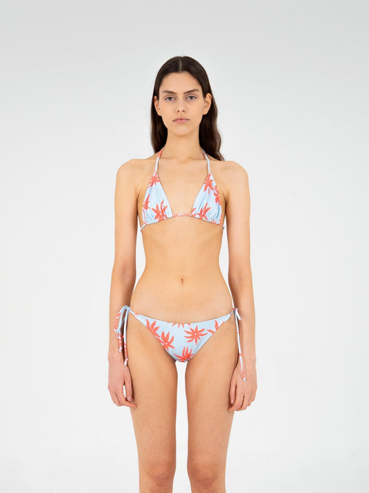 Magician Floral Print Blue Bikini Top camisas y camisetas