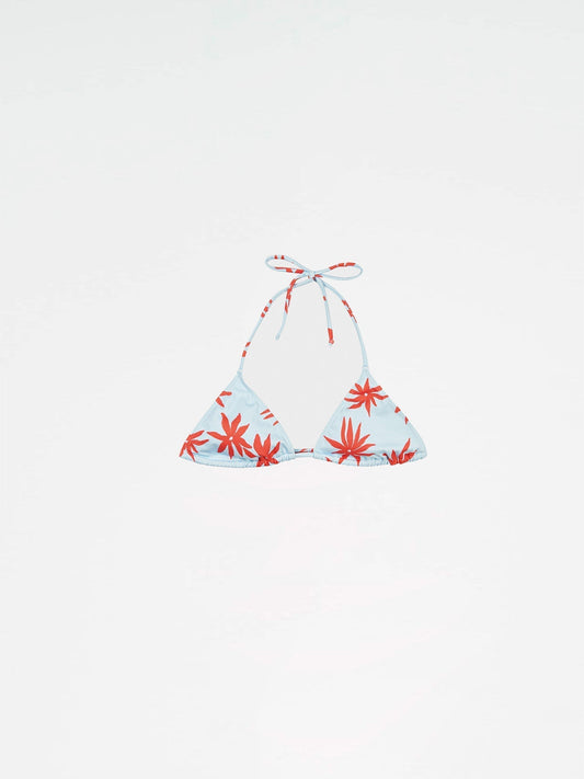 Magician Floral Print Blue Bikini Top camisas y camisetas