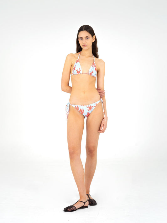 Magician Floral Print Blue Bikini Top camisas y camisetas