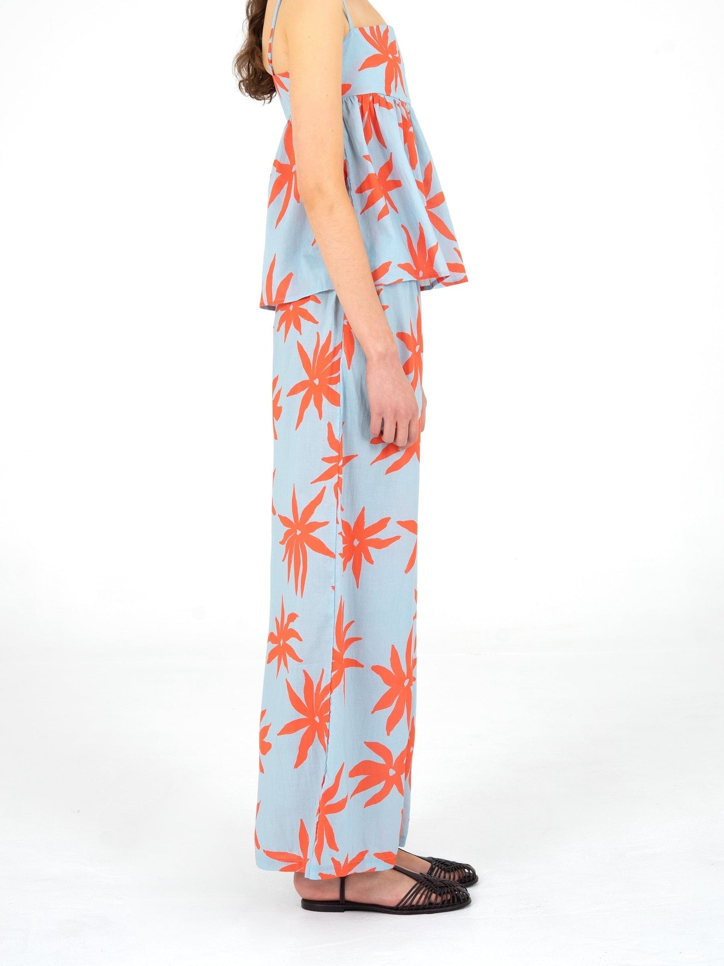 Magician Floral Print Blue Pants camisas y camisetas