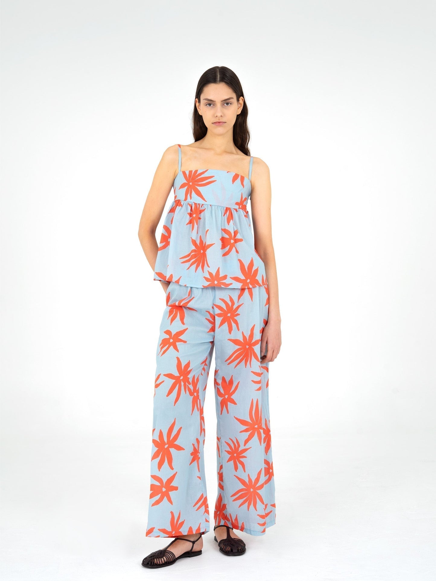 Magician Floral Print Blue Top camisas y camisetas