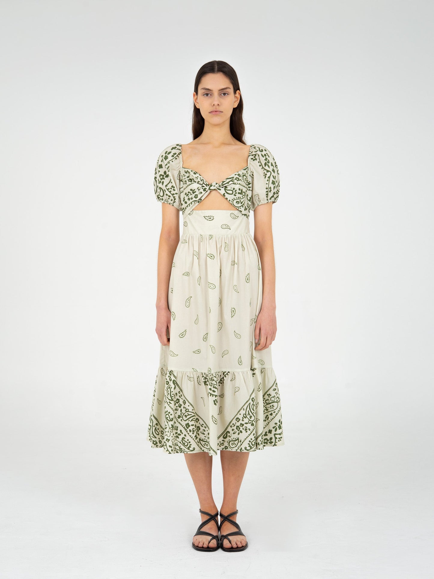 Master Green Paisley-Style Print Maxi Dress pantalones