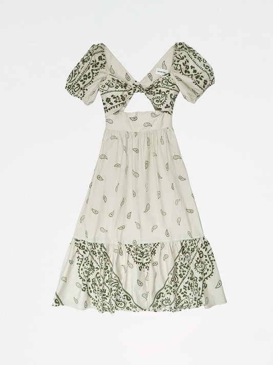 Master Green Paisley-Style Print Maxi Dress pantalones