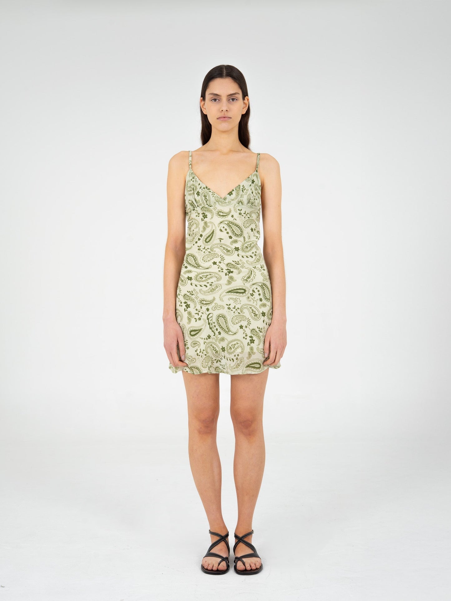 Master Green Paisley-Style Print Mini Dress vestidos