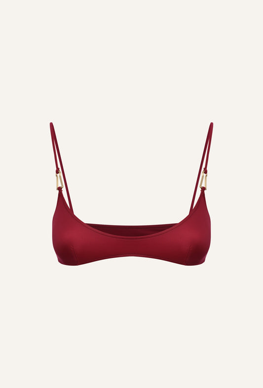 Mina bikini top in cherry