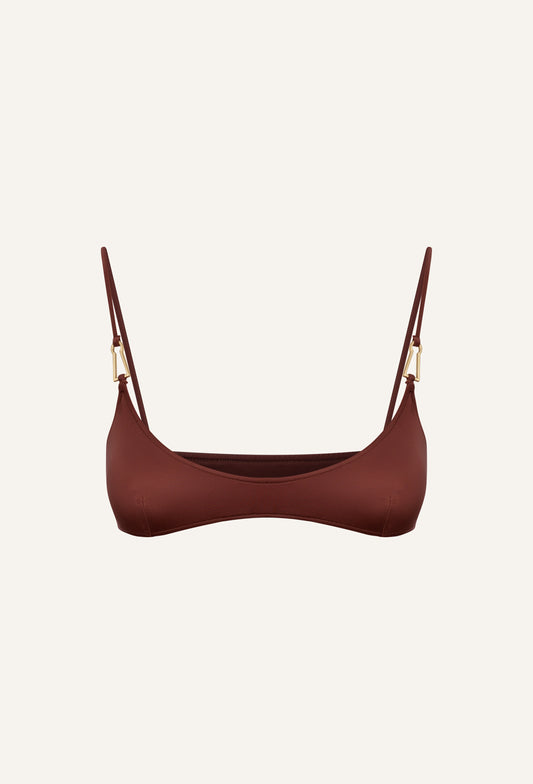 Mina bikini top in chestnut