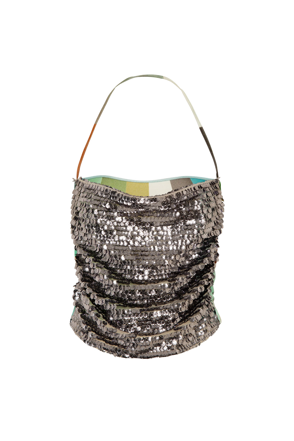 NIDE sequin detailed draped top