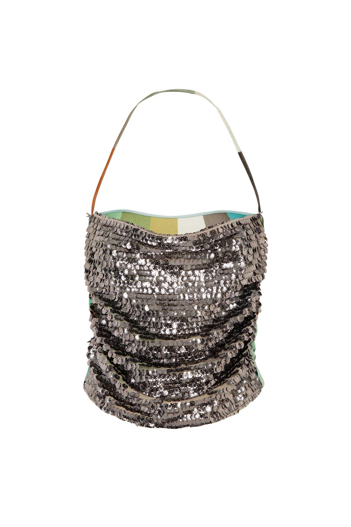NIDE sequin detailed draped top