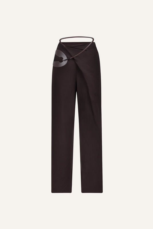 Nara wrap trousers in coffee