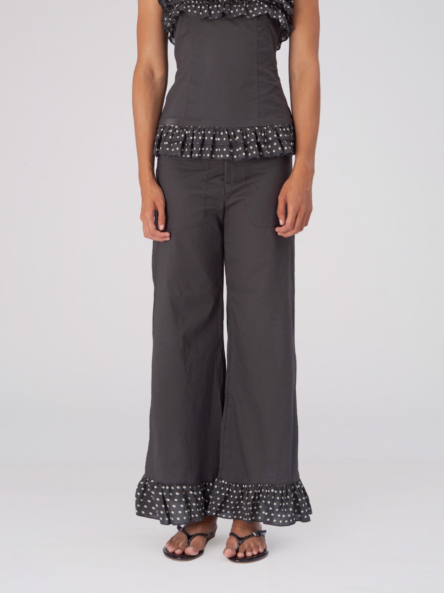 Night Noctis Brown Polka Dot Pants pantalones