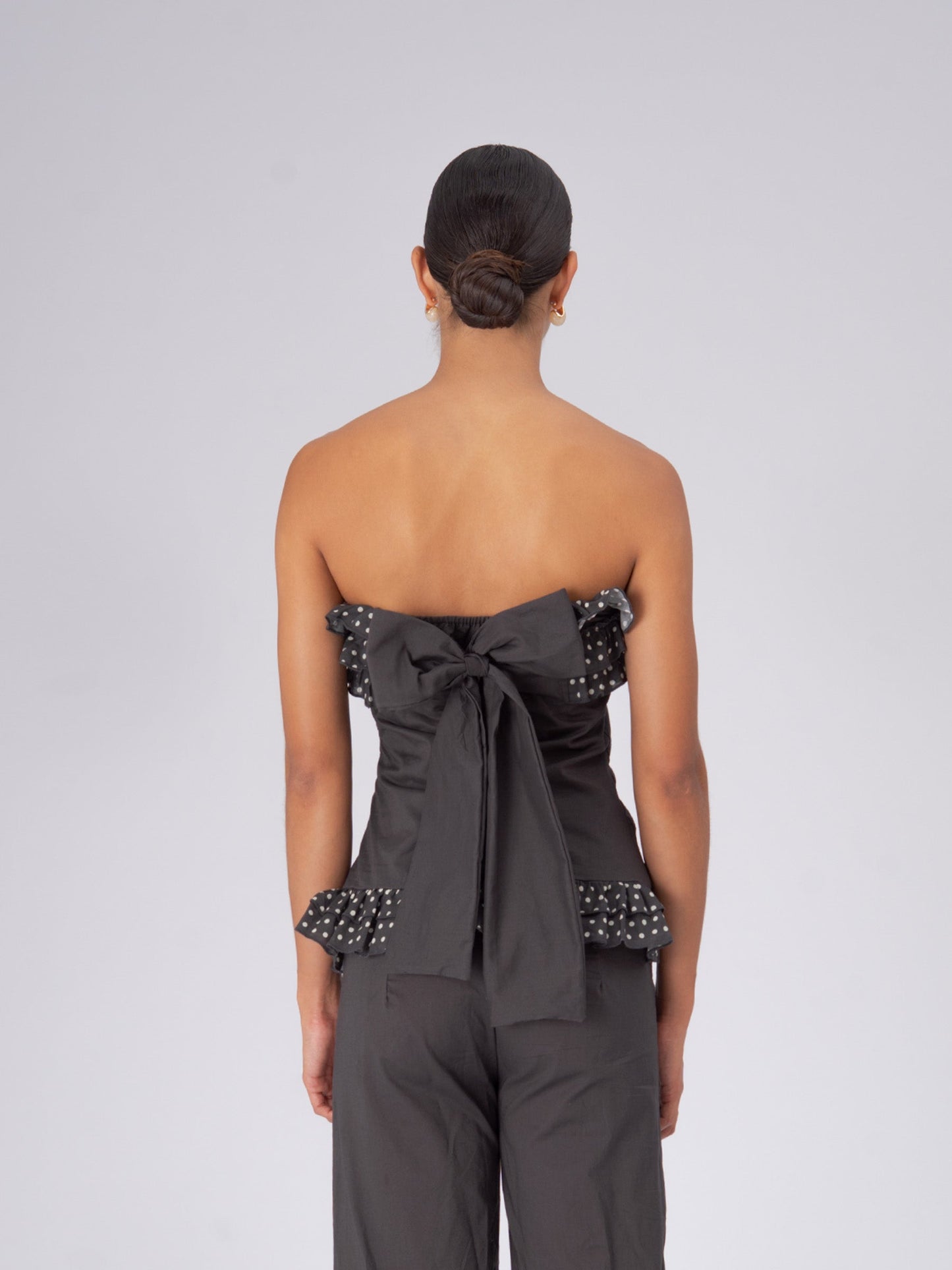 Night Noctis Brown Polka Dot Top top