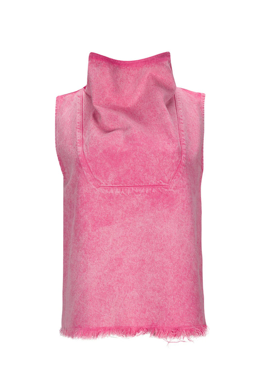 PINK COWL NECK TOP