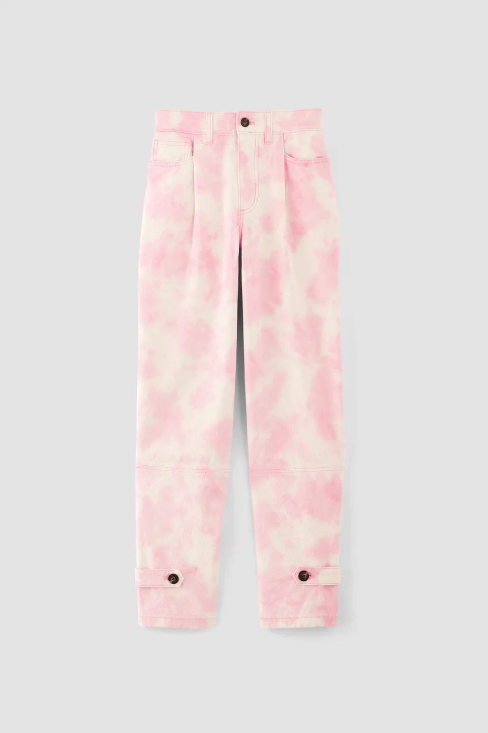 PINK TIE-DYE CUFFED TROUSERS