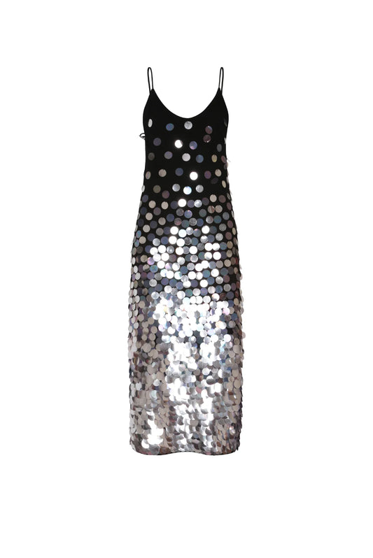 BLACK SEQUINED DRESS