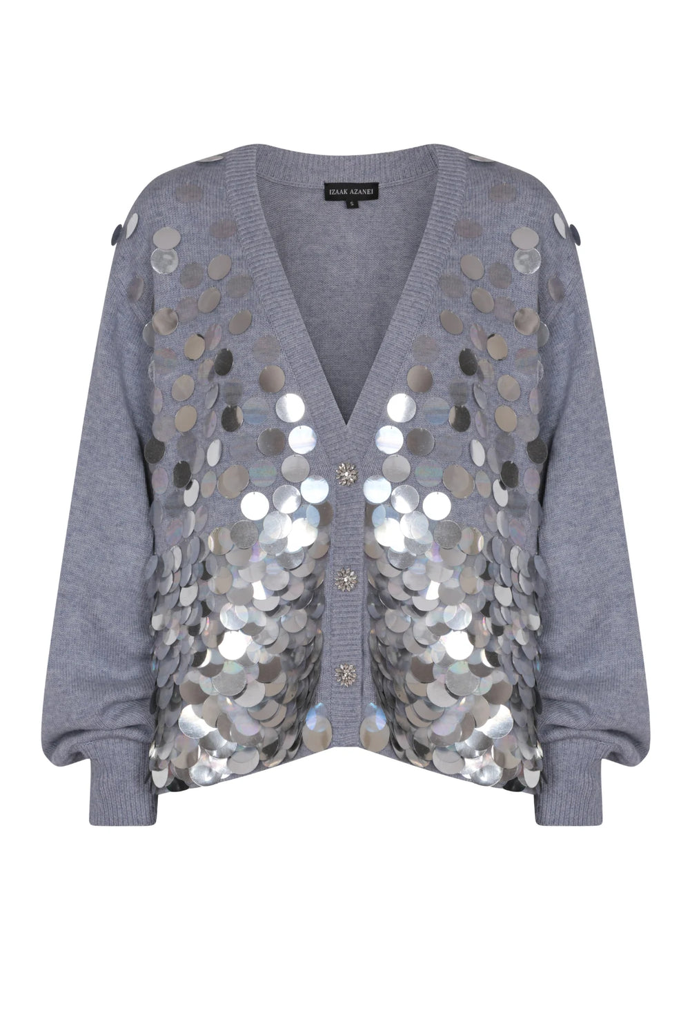 GREY SEQUIN CARDIGAN