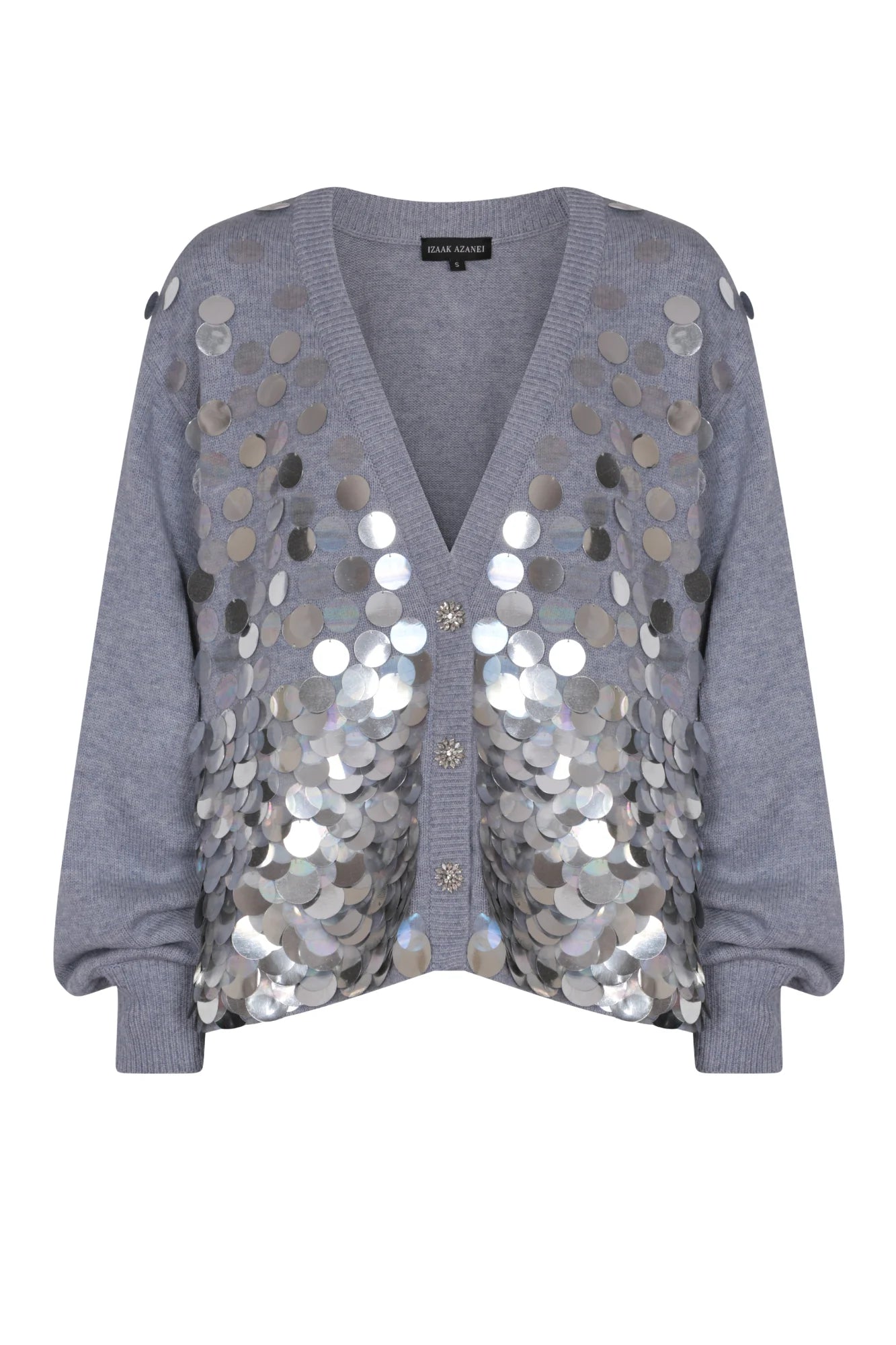 GREY SEQUIN CARDIGAN
