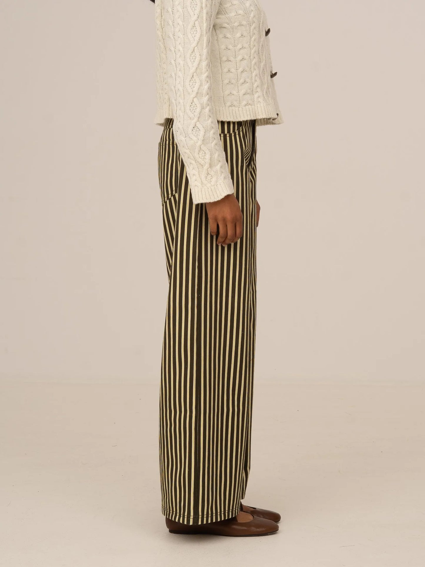 Pebble Striped Green Jeans