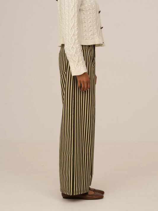 Pebble Striped Green Jeans
