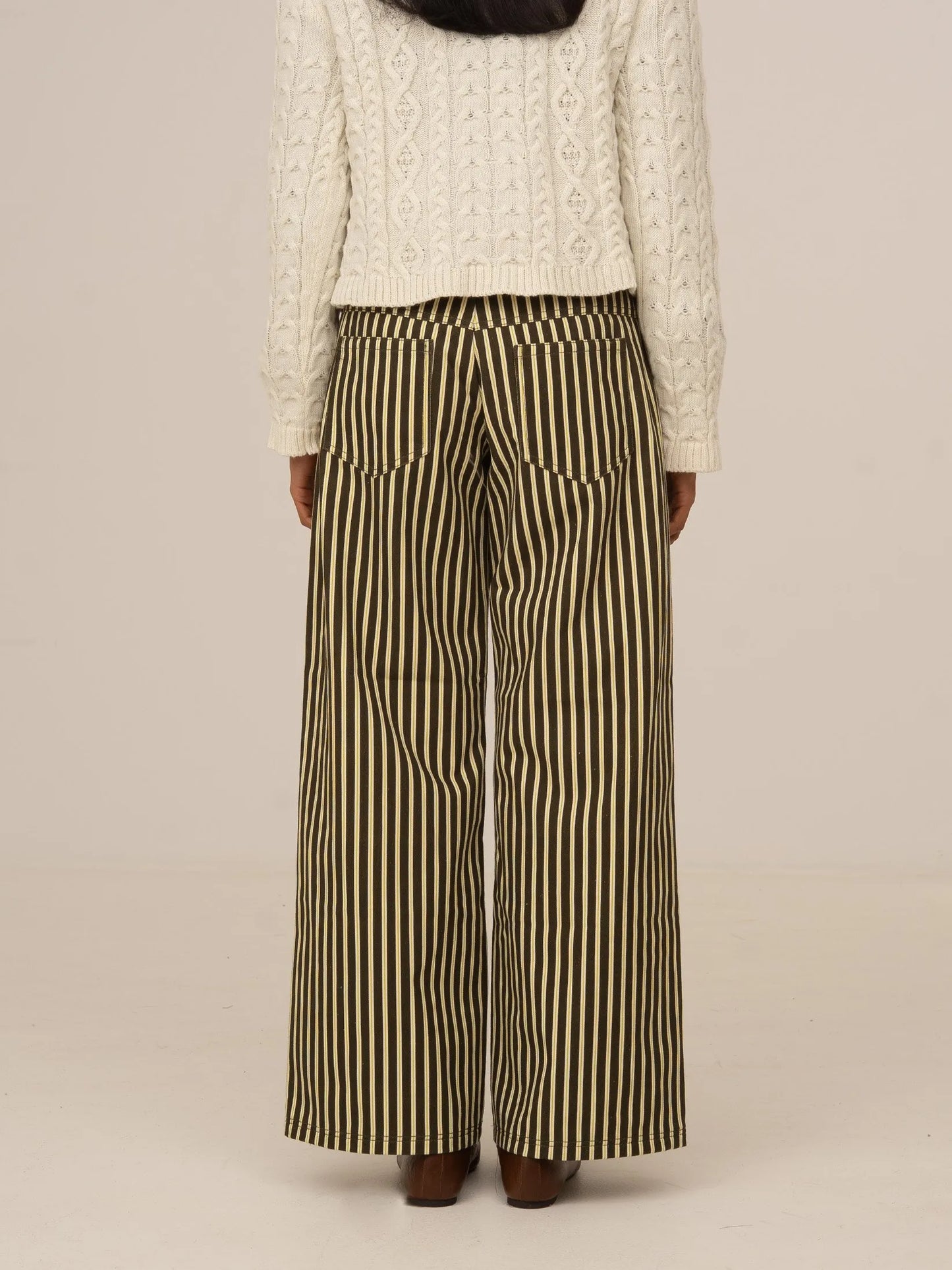 Pebble Striped Green Jeans