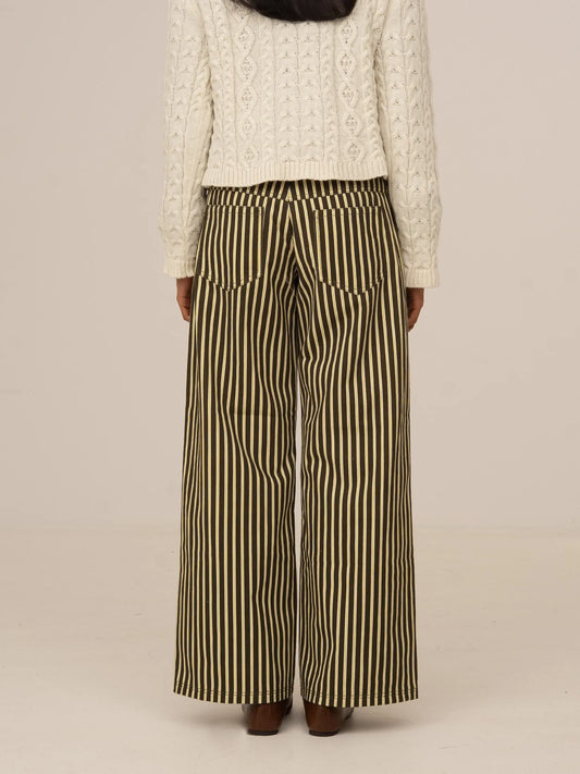 Pebble Striped Green Jeans