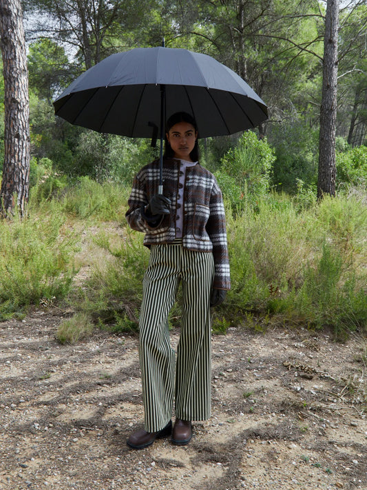 Pebble Striped Green Jeans