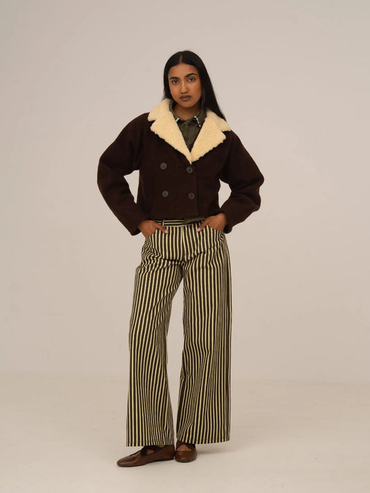 Pebble Striped Green Jeans