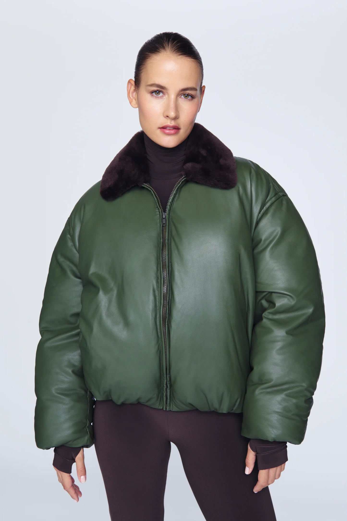 PHILLY LEATHER PUFFER