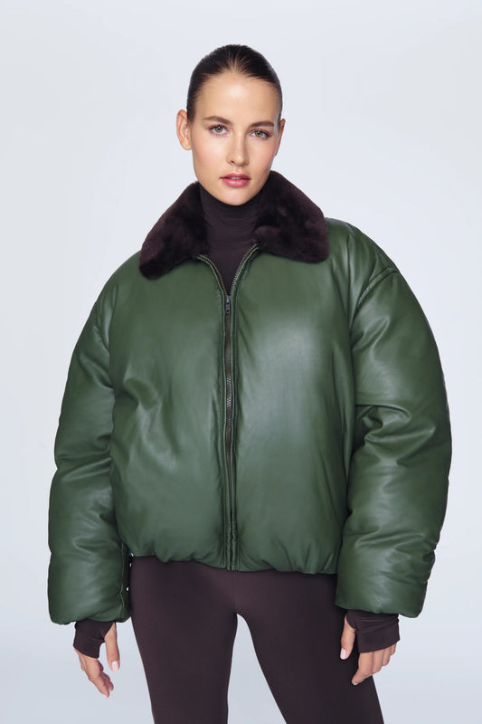PHILLY LEATHER PUFFER