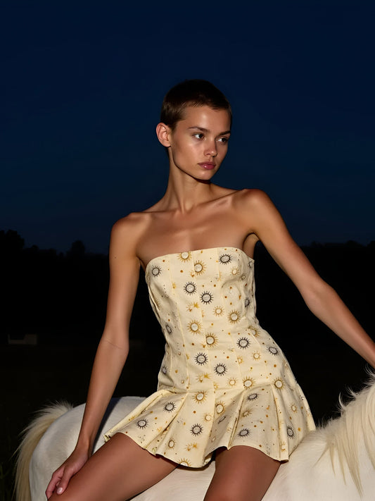Priest Solar System-Printed Mini Dress vestidos