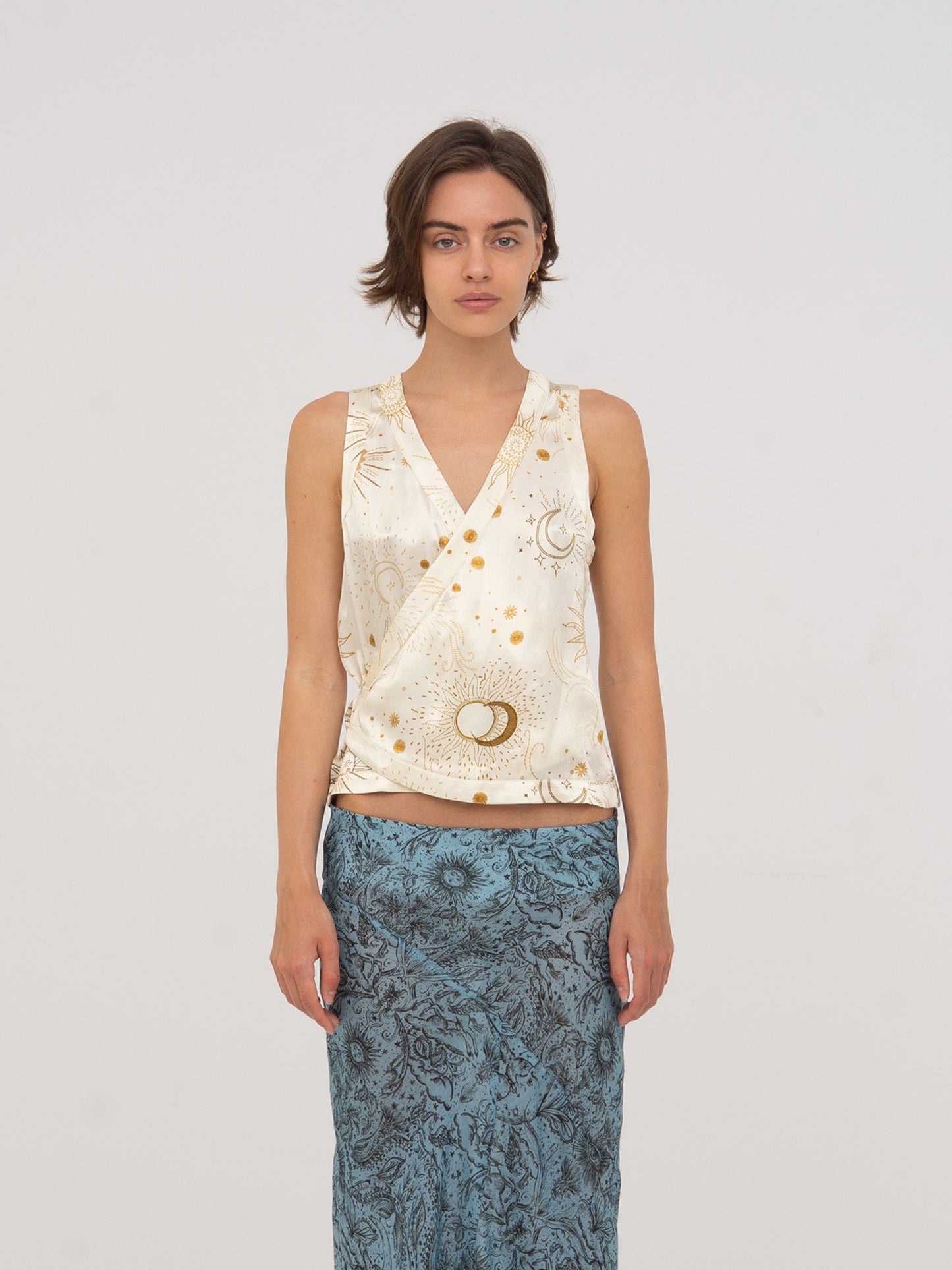 Priest Solar System-Printed Vest top