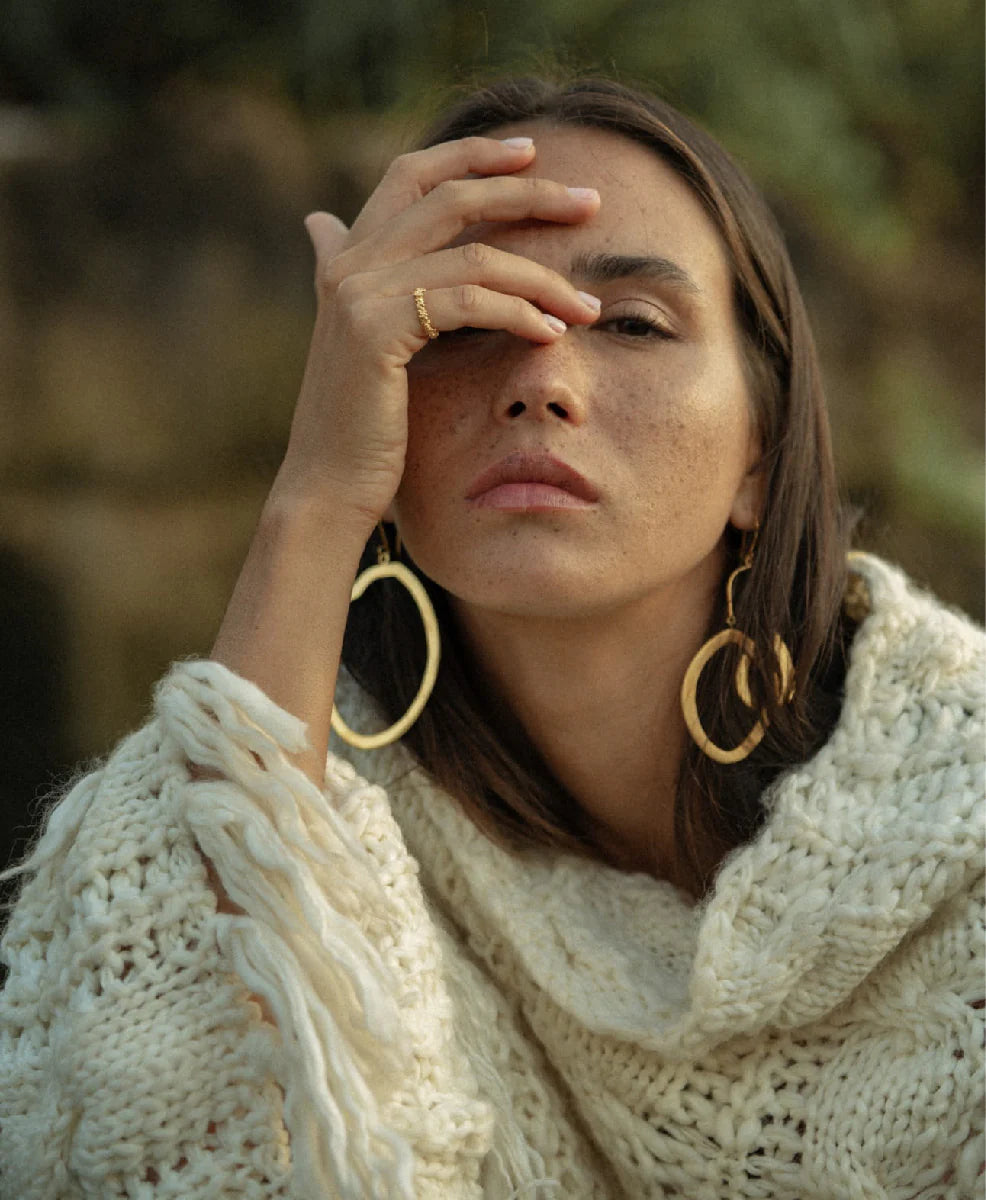 Irregular earrings gold