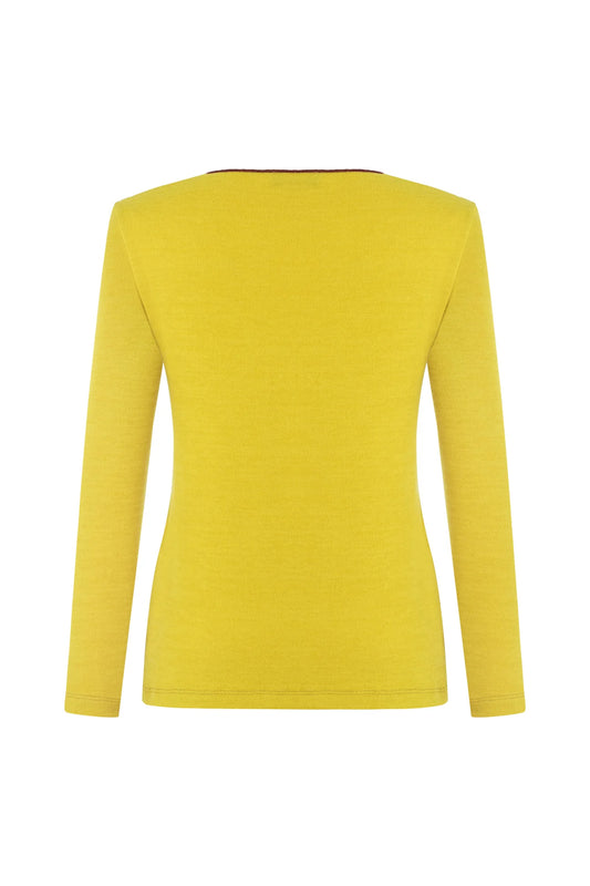 Previous Next   RYDE - Yellow Top With Contrast Stitches