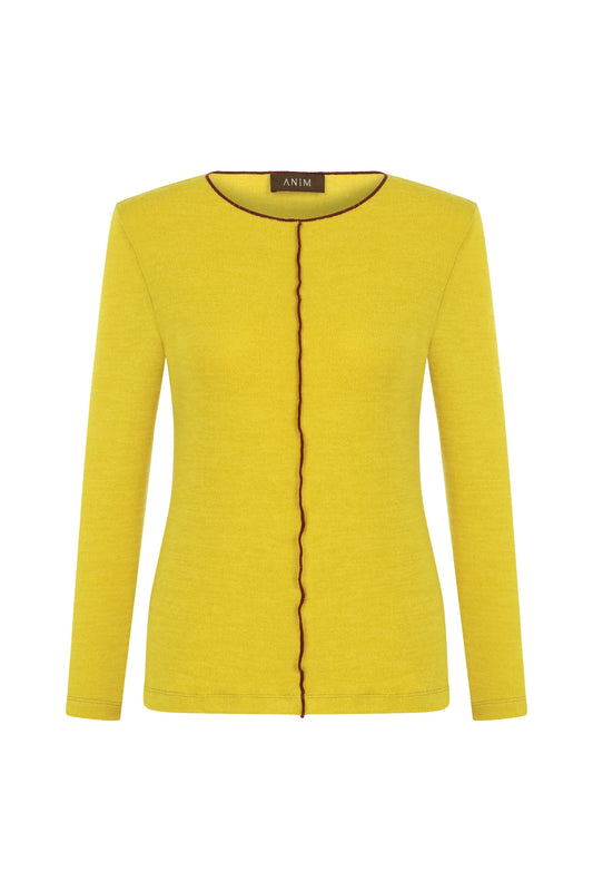 Previous Next   RYDE - Yellow Top With Contrast Stitches