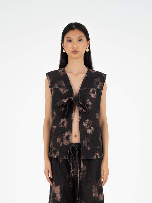 Rush Print Denim Vest top