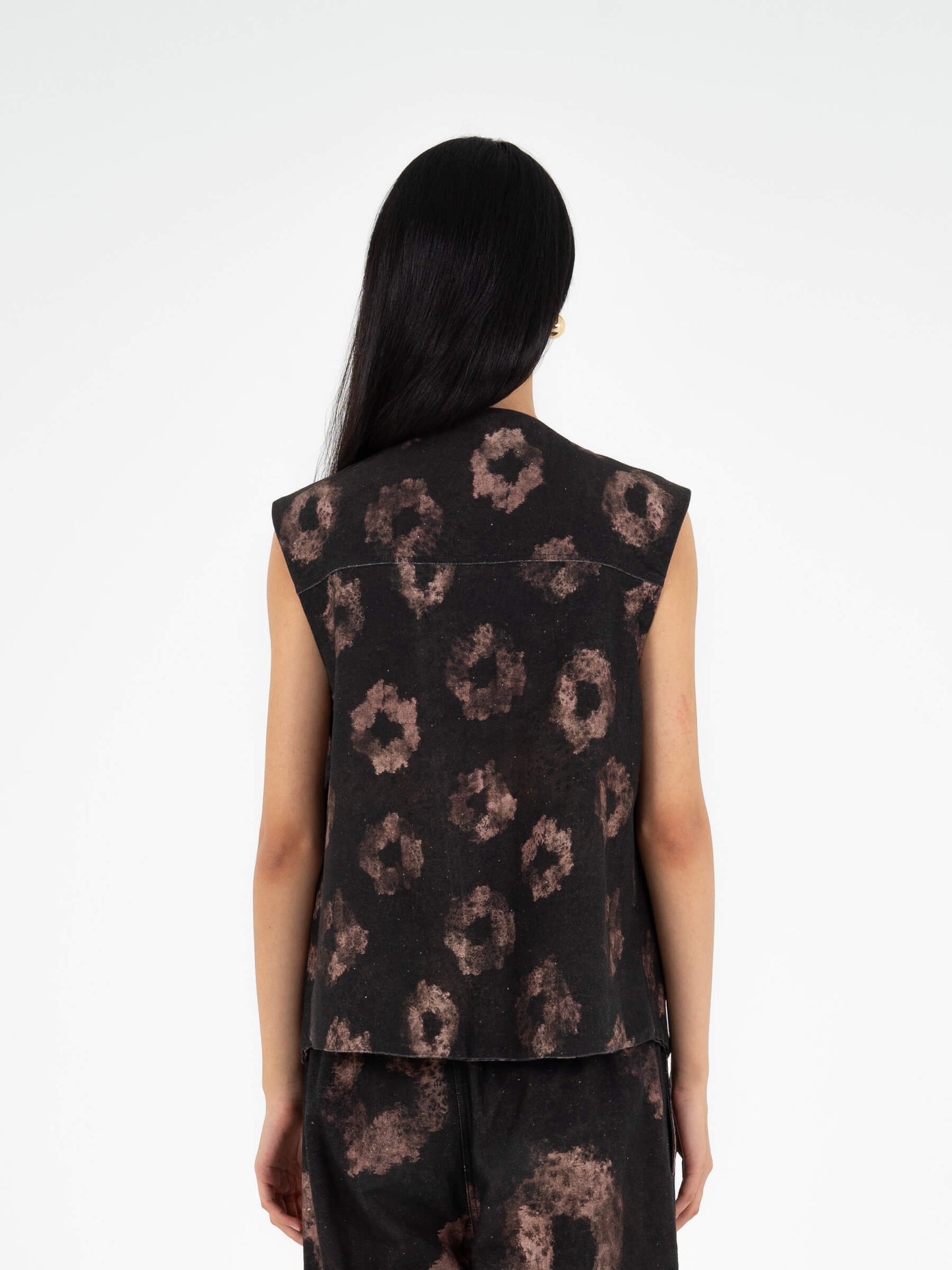 Rush Print Denim Vest top